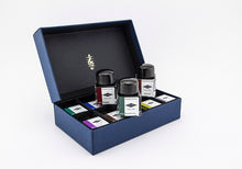 Load image into Gallery viewer, A gift set of 10 x glass bottle of 30ml Diamine fountain pen ink in assorted classical musician inspired colours.