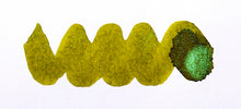Load image into Gallery viewer, A colour swatch of Diamine Olive Swirl chameleon fountain pen ink.
