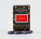 A packet of 18 Diamine fountain pen ink cartridges in Matador, in front of a white background.