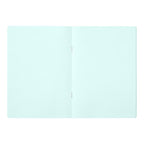Single Midori A5 blue notebook with colour dot grid pages on a plain background.