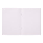 Single Midori A5 purple notebook with colour dot grid pages on a plain background.