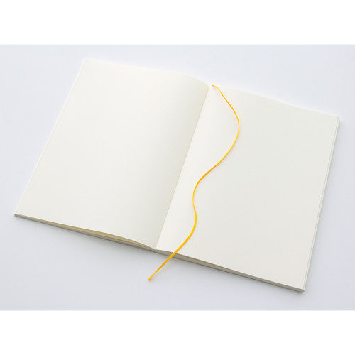 Single MD Notebook A5 with blank pages open on a plain background.