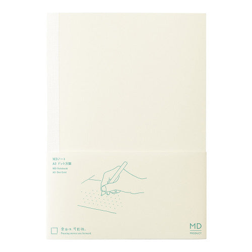 MD Notebook A5 with Dot Grid Pages on a white background.