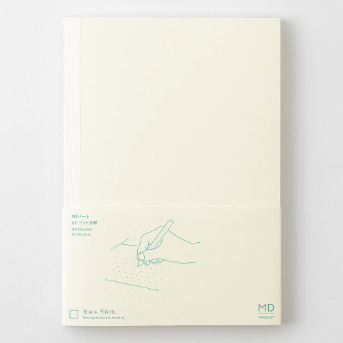 MD Notebook A5 with Dot Grid Pages on a white background.
