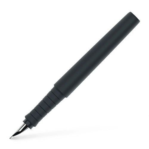 Single Faber‑Castell Poly Fountain Pen in black on a plain background.