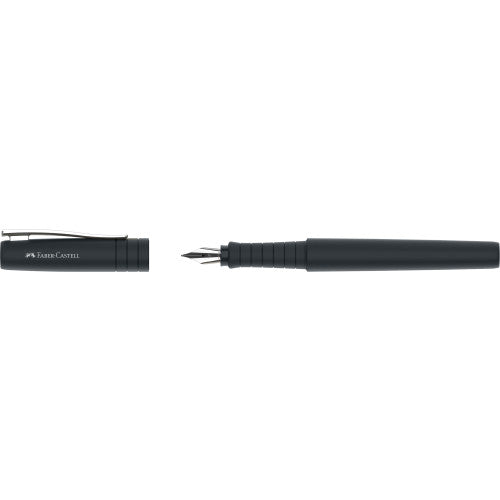 Single Faber‑Castell Poly Fountain Pen in black on a plain background.