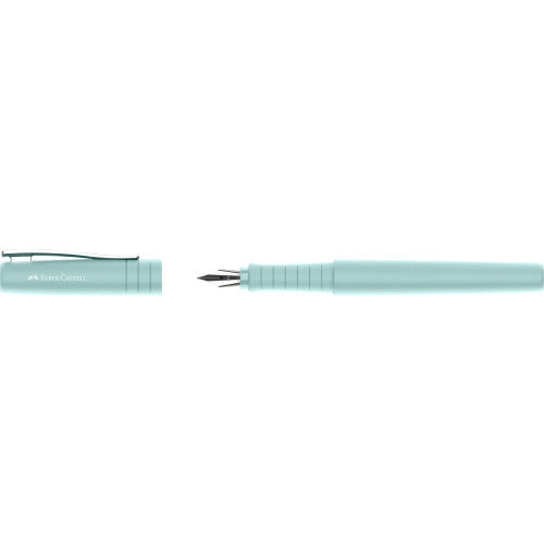 Single Faber‑Castell Poly Fountain Pen in Caribic Blue on a plain background.