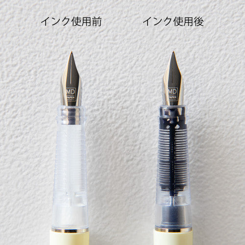 Two ink nozzles labeled 'Before Ink Use' and 'After Ink Use' on a textured white background.