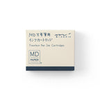Pack of MD Midori Fountain Pen Ink Cartridges against a white background.
