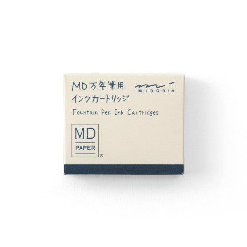Pack of MD Midori Fountain Pen Ink Cartridges against a white background.