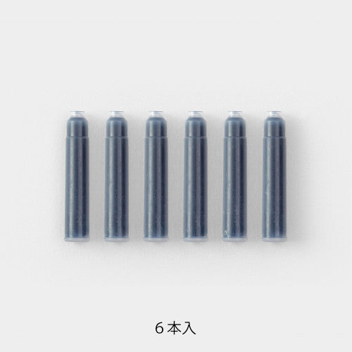6 Individual MD Midori Fountain Pen Ink Cartridges against a white background.