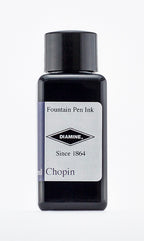 A bottle of 30ml Diamine Chopin fountain pen ink, in front of a white background.