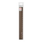 Midori Brown Aluminium Ruler on a white background.