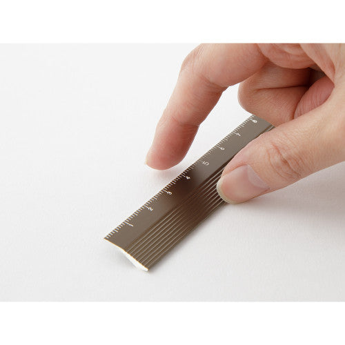 Midori Brown Aluminium Ruler on a white background.