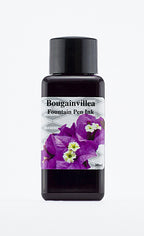 A bottle of 30ml Diamine Bougainvillea fountain pen ink, in front of a white background.