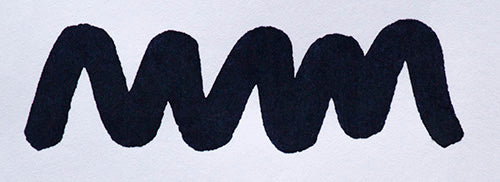 A colour swatch of Diamine 1864 Blue Black fountain pen ink.