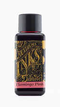 Load image into Gallery viewer, A bottle of 30ml Diamine Flamingo Pink fountain pen ink, in front of a white background.
