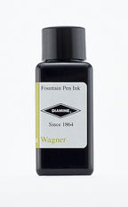 A bottle of 30ml Diamine Wagner fountain pen ink, in front of a white background.