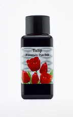 A bottle of 30ml Diamine Tulip fountain pen ink, in front of a white background.