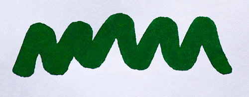 A colour swatch of Diamine Tropical Green fountain pen ink.