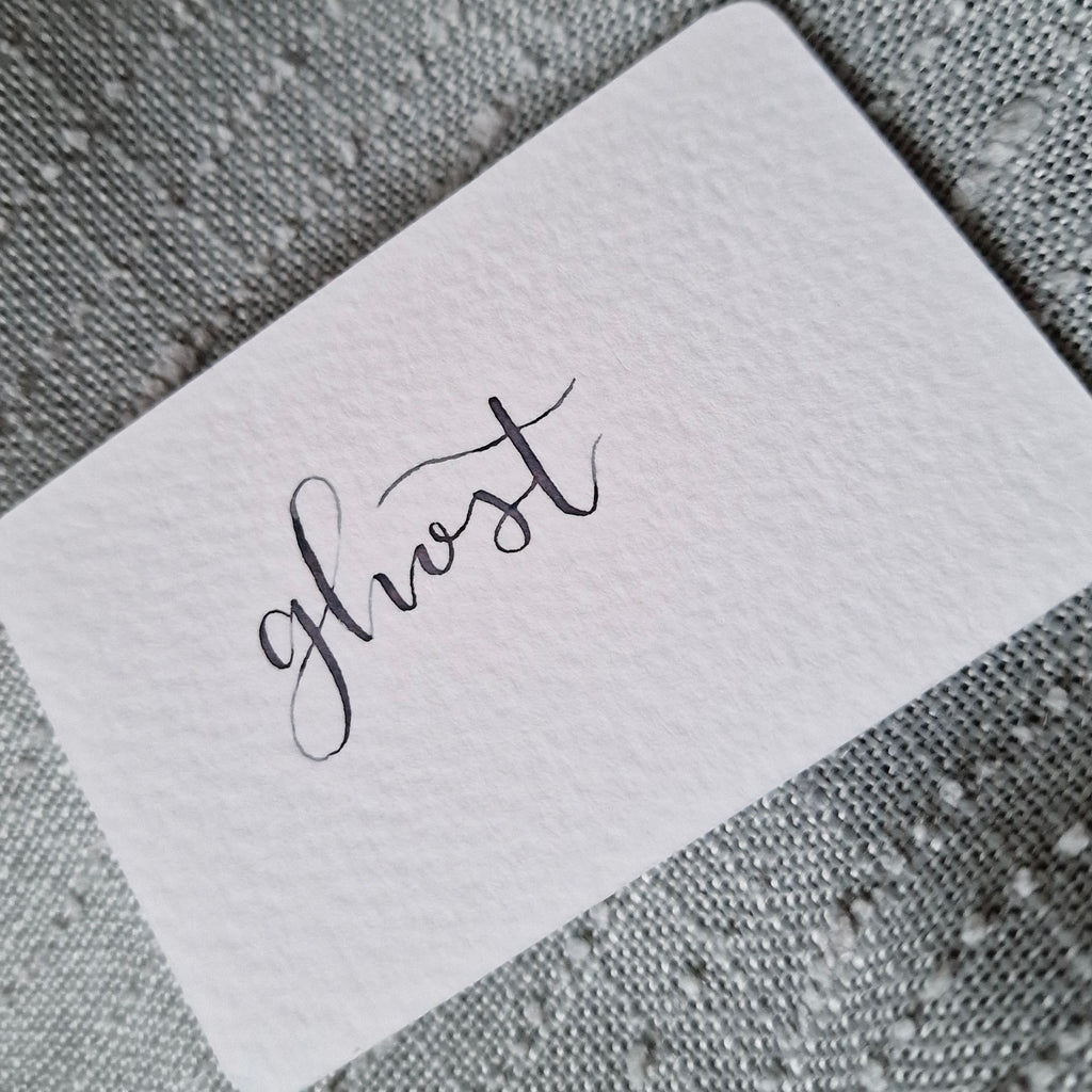 A colour writing swatch of Diamine Ghost fountain pen ink.
