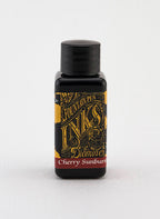 A bottle of 30ml Diamine Cherry Sunburst fountain pen ink, in front of a white background.