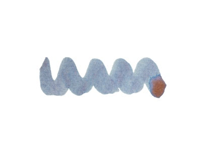 Wavy pale blue line on a white background. Diamine Baltic Breeze fountain pen ink colour swatch.