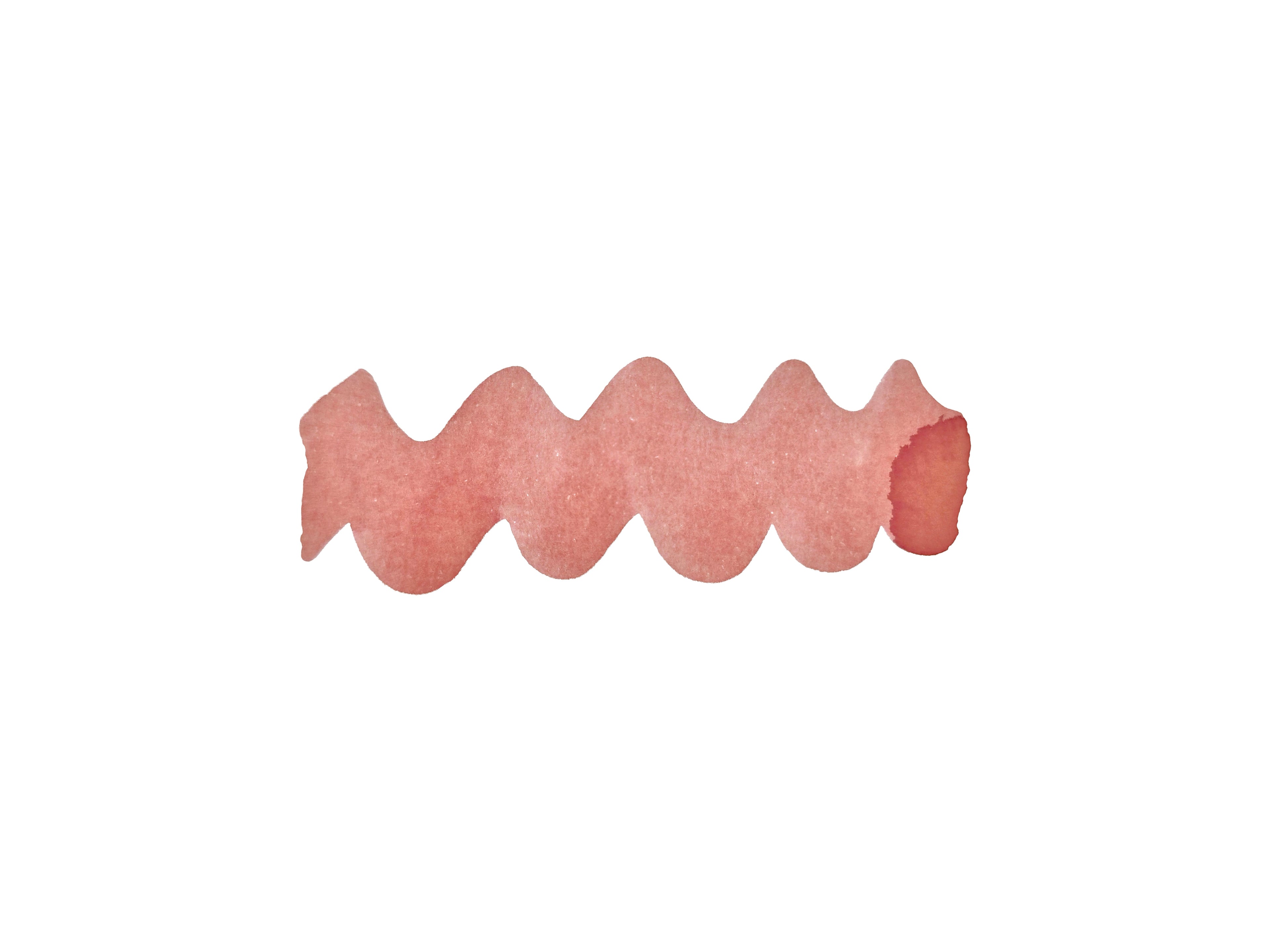 Colour swatch wavy line of Diamine Blush fountain pen ink.