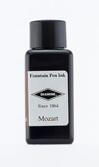 A bottle of 30ml Diamine Mozart fountain pen ink, in front of a white background.