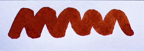 A colour swatch of Diamine Terracotta fountain pen.