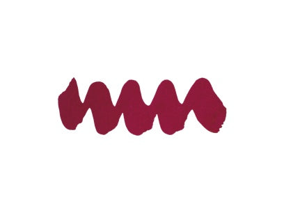 Wavy dark magenta line on a white background. Diamine Cranberry fountain pen ink colour swatch.