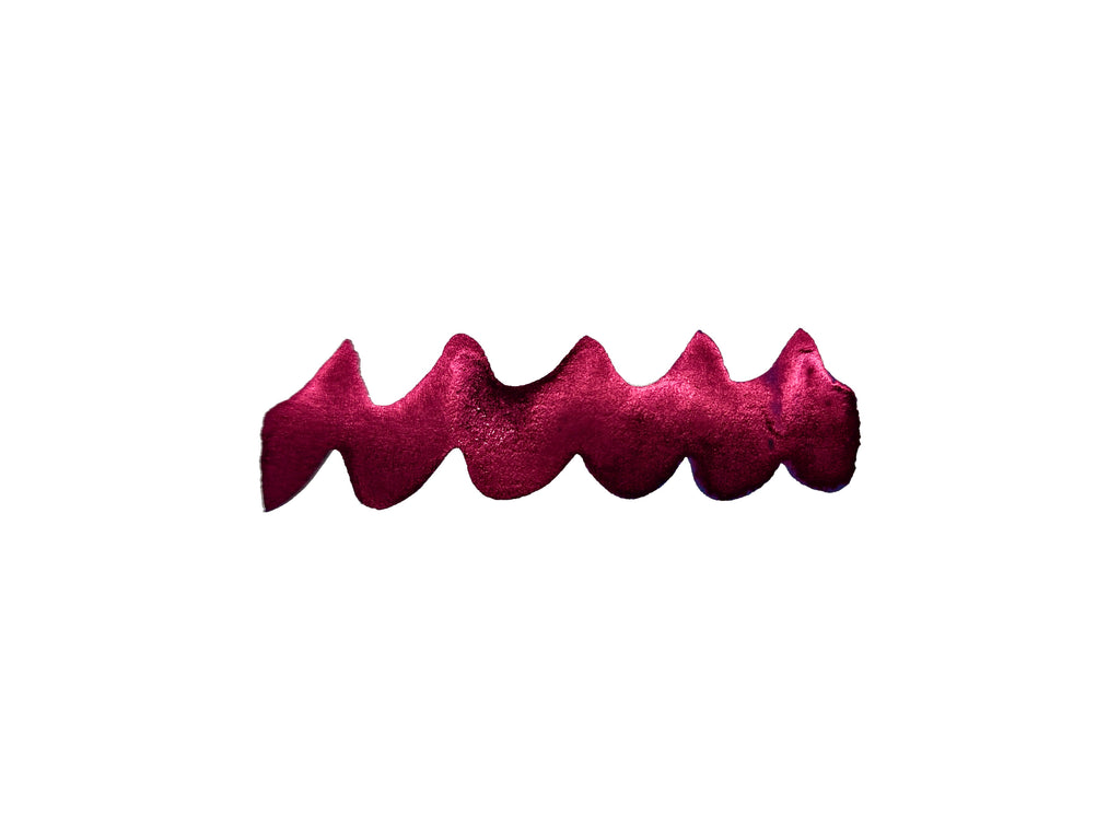 Colour swatch wavy line of Diamine Dream Catcher extreme sheen fountain pen ink.