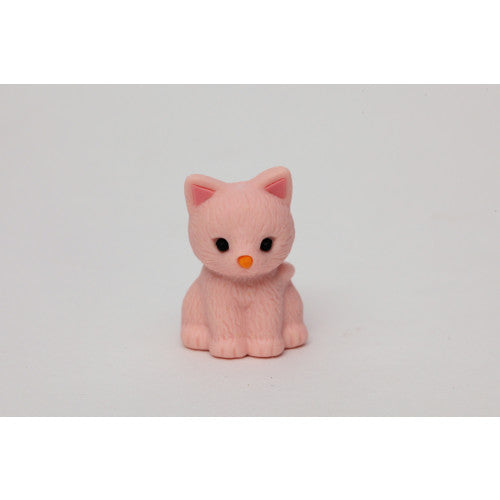 Single Iwako Sitting Cat Eraser in Pink.