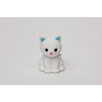 Single Iwako Sitting Cat Eraser in White.