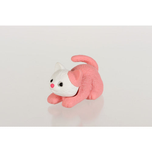 Single Iwako Playful Cat Eraser in Pink.
