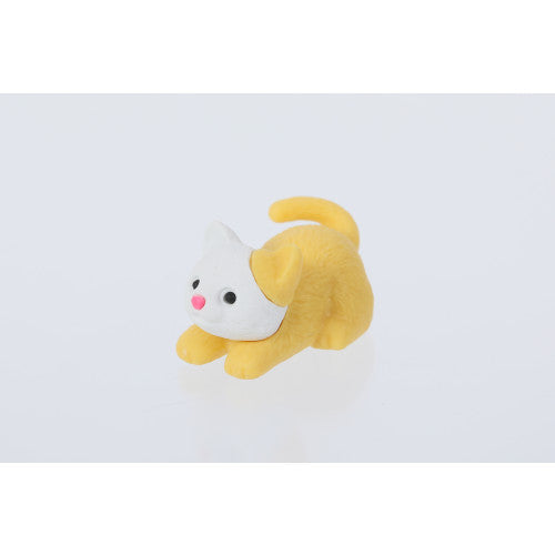 Single Iwako Playful Cat Eraser in Yellow.
