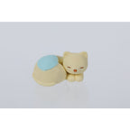 Single Iwako Sleeping Cat Eraser in Pastel Yellow.