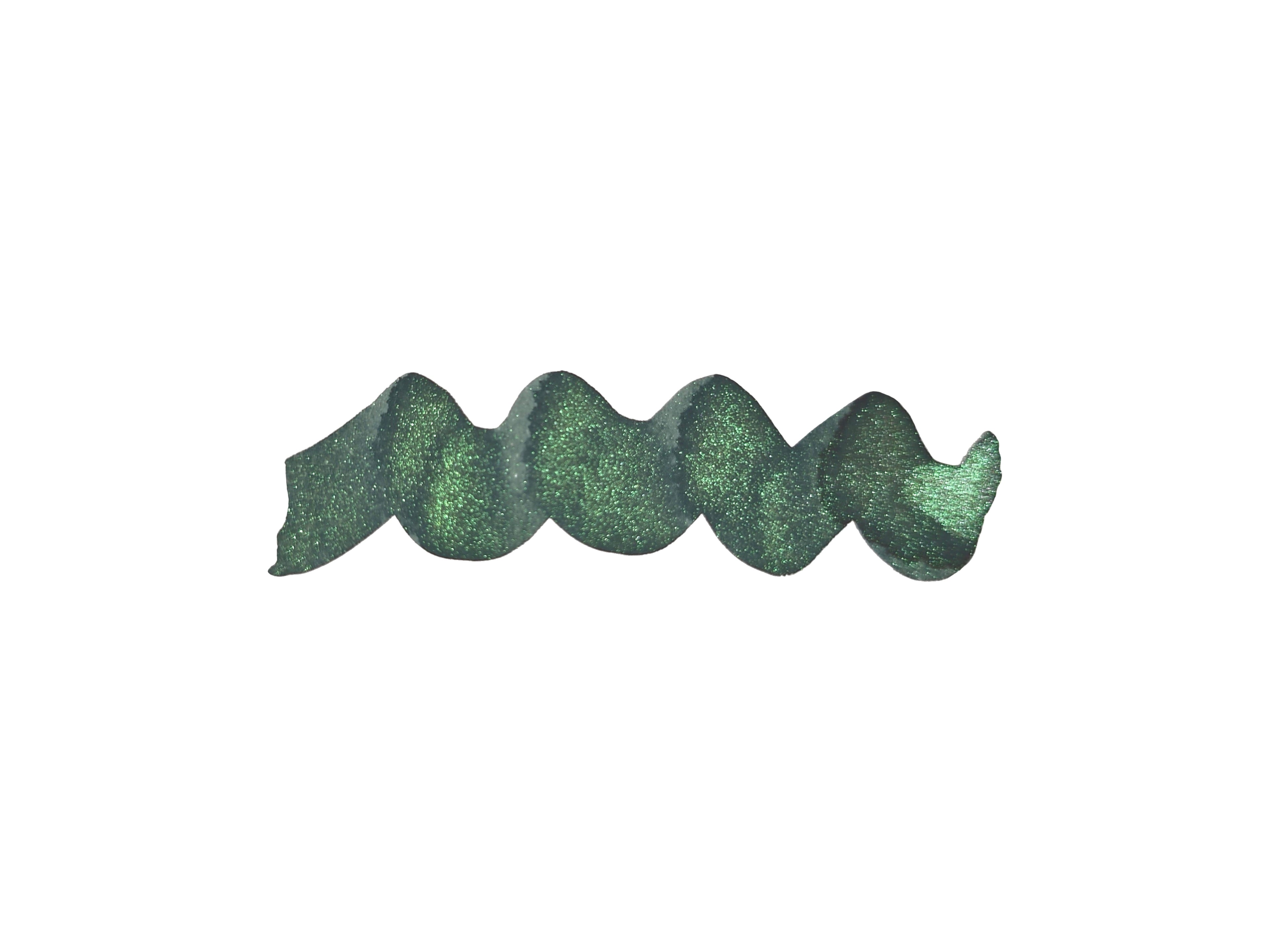 Colour swatch wavy line of Diamine Fir & Fog fountain pen ink.