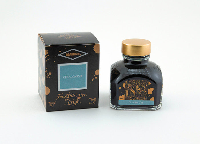Diamine Fountain Pen Ink - Celadon Cat