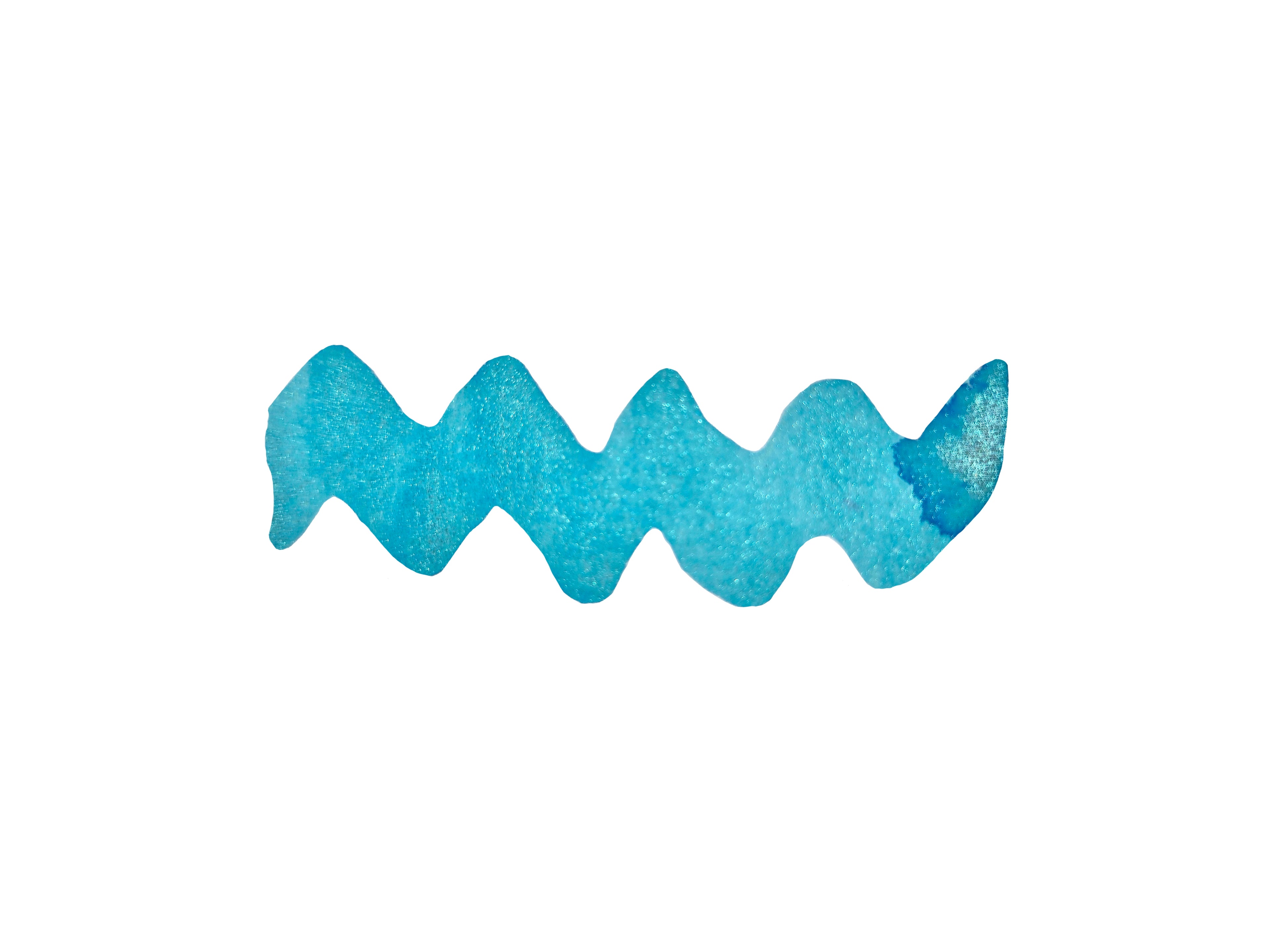 Colour swatch wavy line of Diamine Let it Snow chameleon fountain pen ink.