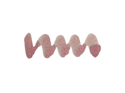 Wavy pale pink line on a white background. Diamine Potpurri fountain pen ink colour swatch.