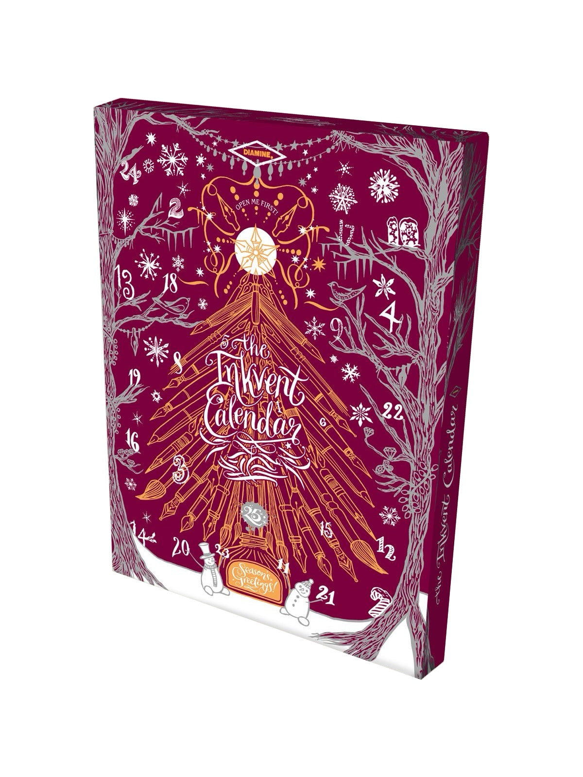 Diamine Burgundy Edition Inkvent Calendar on a white background.