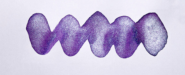 A colour swatch of Diamine Memory Lane shimmer fountain pen ink.