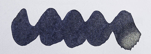 A colour swatch of Diamine Storm Shimmer fountain pen ink.