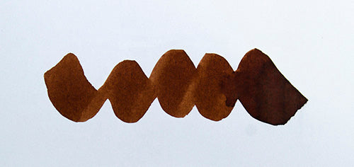 A colour swatch of Diamine Roasted Chestnut fountain pen ink.