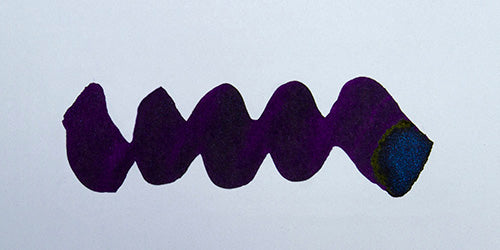 A colour swatch of Diamine Winter Miracle shimmer fountain pen ink.