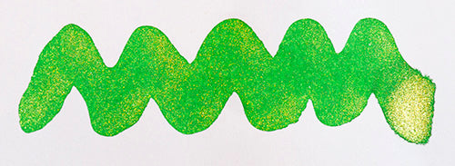 A colour swatch of Diamine Golden Oasis fountain pen ink.