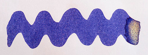 A colour swatch of Diamine Blue Flame fountain pen ink.