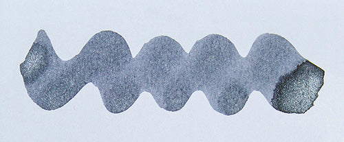 A colour swatch of Diamine Snow Storm shimmer fountain pen ink.