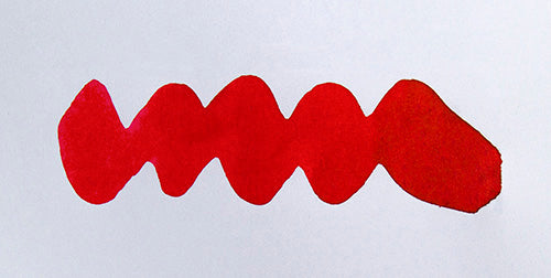 A colour swatch of Diamine Candy Cane fountain pen ink.